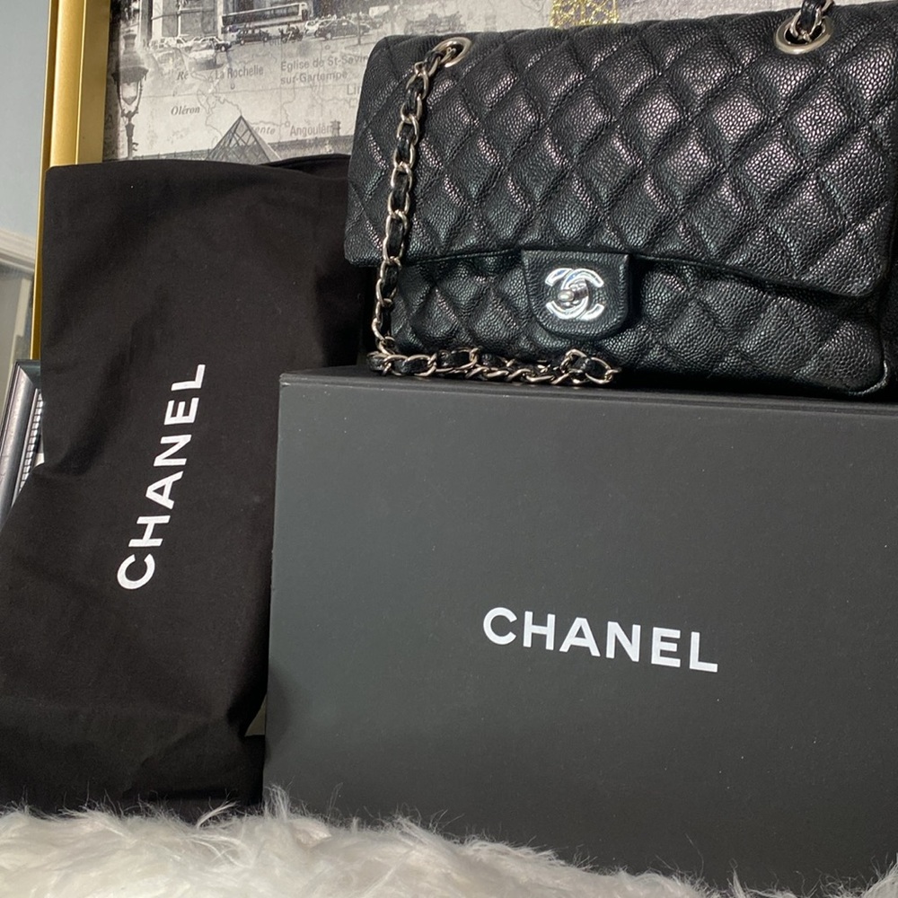 Chanel Caviar Quilted Medium Double Flap Black 💃🏻